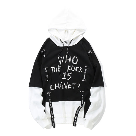 Men's Oversize Graffiti Hoodie | Hip-Hop Cotton Round Neck Pullover for Autumn