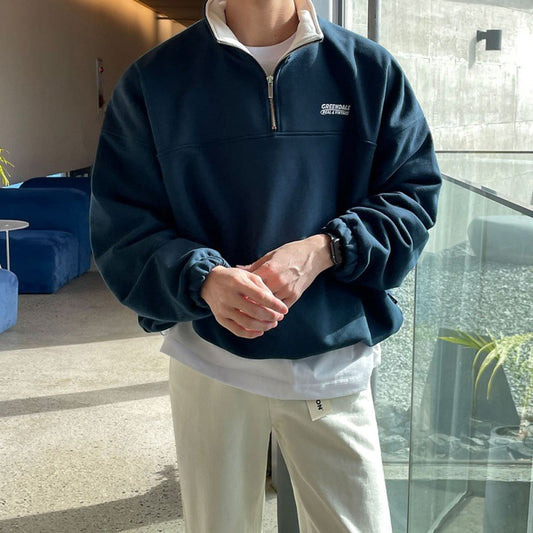 Oversized Quarter-Zip Top, Relaxed Fit Half-Zip, Lightweight