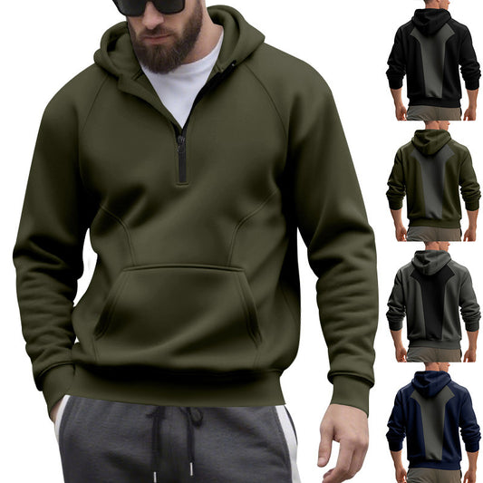 Men's Fleece-Lined Full-Zip Hoodie | Casual Commuter Jacket with Hood for Winter & Cold Weather