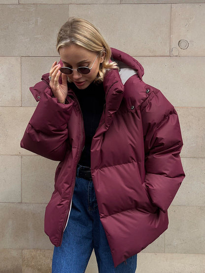 Fashion Coat With Removable Hood Cotton Jacket