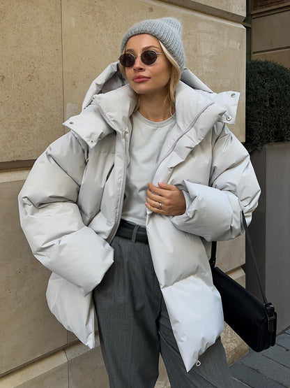 Fashion Coat With Removable Hood Cotton Jacket