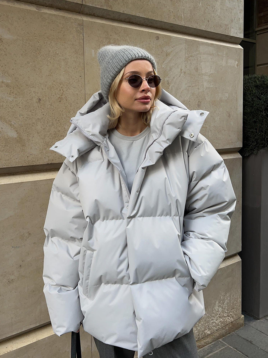 Fashion Coat With Removable Hood Cotton Jacket