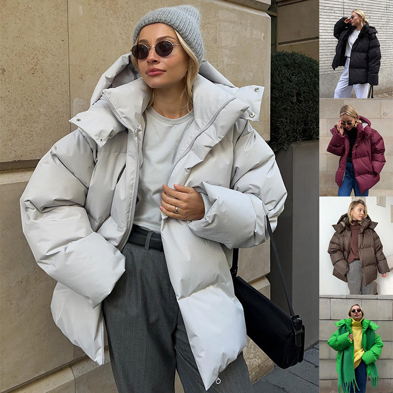 Fashion Coat With Removable Hood Cotton Jacket